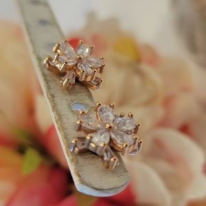Crystal Flower Stud Earrings